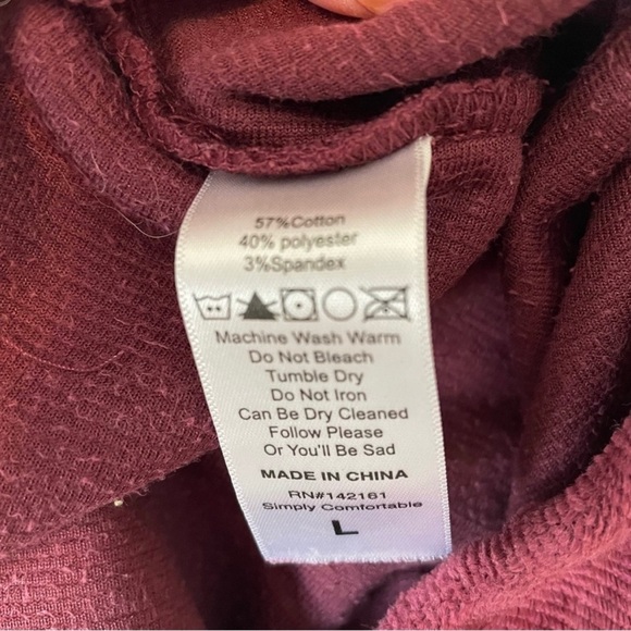LuLaRoe Women’s Maroon Stretch Corduroy Great Outdoors Skinny Fit Pants Large - Picture 5 of 8